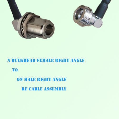 N Bulkhead Female Right Angle to QN Male Right Angle RF Cable Assembly