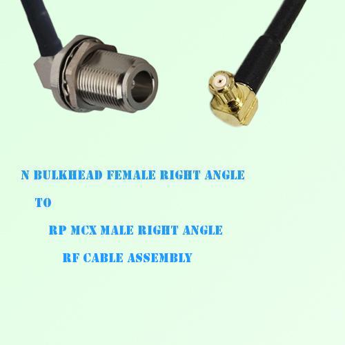 N Bulkhead Female R/A to RP MCX Male R/A RF Cable Assembly