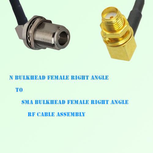 N Bulkhead Female R/A to SMA Bulkhead Female R/A RF Cable Assembly