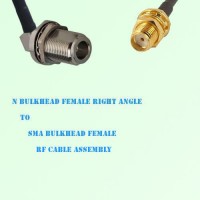 N Bulkhead Female Right Angle to SMA Bulkhead Female RF Cable Assembly