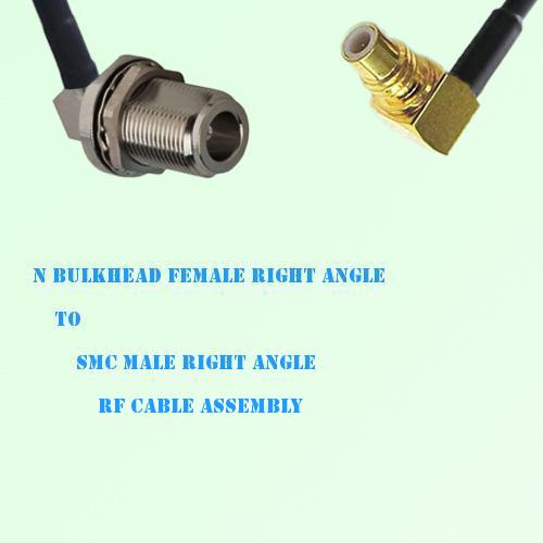 N Bulkhead Female R/A to SMC Male R/A RF Cable Assembly