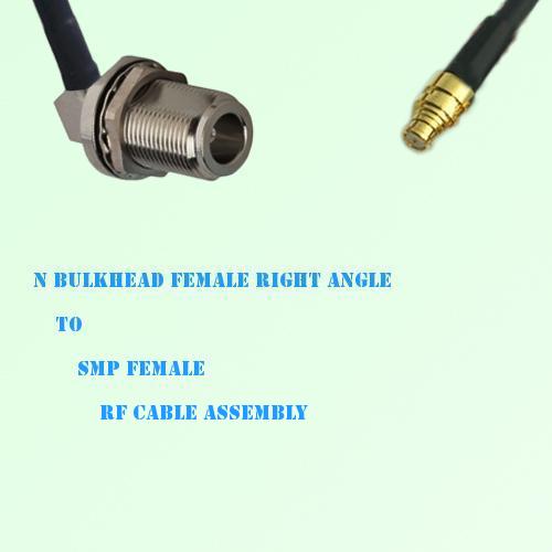 N Bulkhead Female Right Angle to SMP Female RF Cable Assembly
