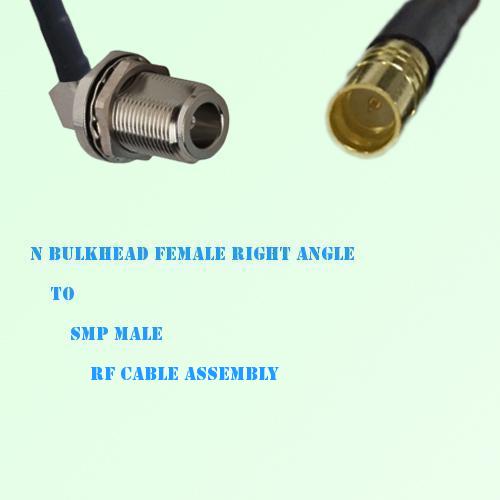 N Bulkhead Female Right Angle to SMP Male RF Cable Assembly