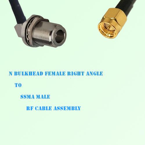 N Bulkhead Female Right Angle to SSMA Male RF Cable Assembly