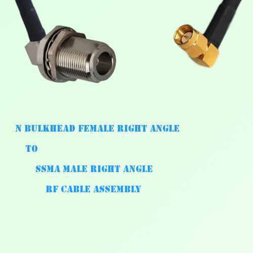 N Bulkhead Female R/A to SSMA Male R/A RF Cable Assembly