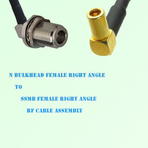 N Bulkhead Female R/A to SSMB Female R/A RF Cable Assembly