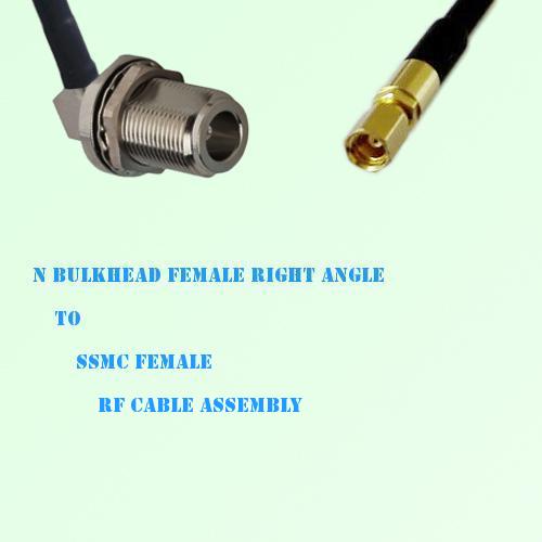 N Bulkhead Female Right Angle to SSMC Female RF Cable Assembly N Bulkhead Female Right Angle to SSMC Female RF Cable Assembly