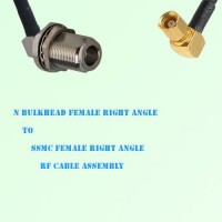 N Bulkhead Female R/A to SSMC Female R/A RF Cable Assembly