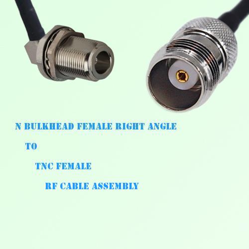 N Bulkhead Female Right Angle to TNC Female RF Cable Assembly