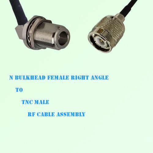 N Bulkhead Female Right Angle to TNC Male RF Cable Assembly
