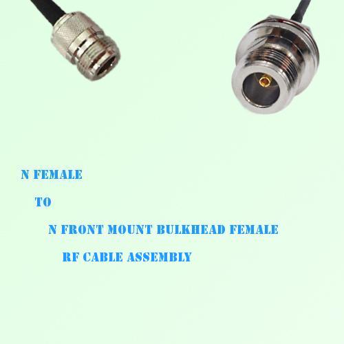 N Female to N Front Mount Bulkhead Female RF Cable Assembly