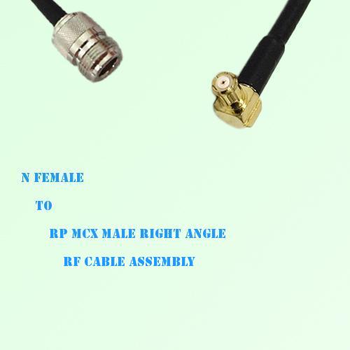 N Female to RP MCX Male Right Angle RF Cable Assembly