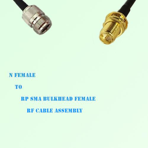 N Female to RP SMA Bulkhead Female RF Cable Assembly N Female to RP SMA Bulkhead Female RF Cable Assembly