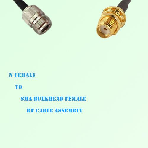 N Female to SMA Bulkhead Female RF Cable Assembly