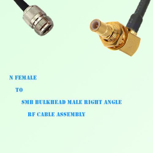 N Female to SMB Bulkhead Male Right Angle RF Cable Assembly N Female to SMB Bulkhead Male Right Angle RF Cable Assembly