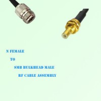 N Female to SMB Bulkhead Male RF Cable Assembly