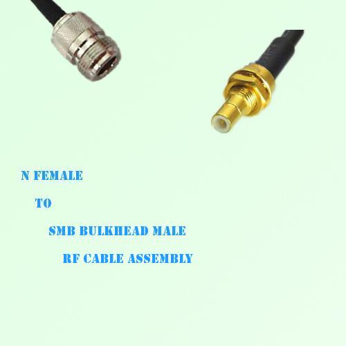 N Female to SMB Bulkhead Male RF Cable Assembly