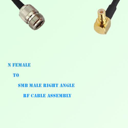 N Female to SMB Male Right Angle RF Cable Assembly