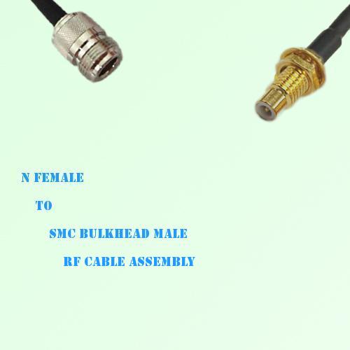 N Female to SMC Bulkhead Male RF Cable Assembly