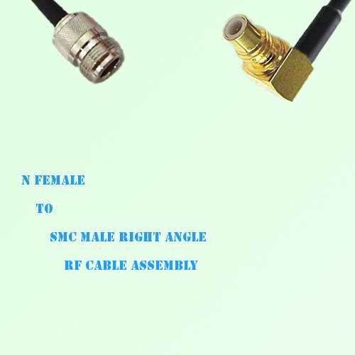 N Female to SMC Male Right Angle RF Cable Assembly