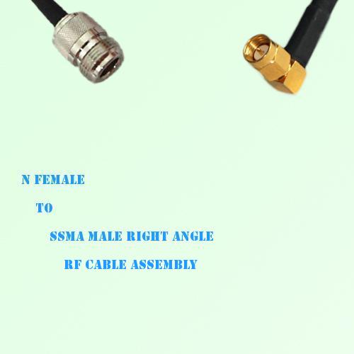 N Female to SSMA Male Right Angle RF Cable Assembly