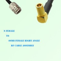 N Female to SSMB Female Right Angle RF Cable Assembly