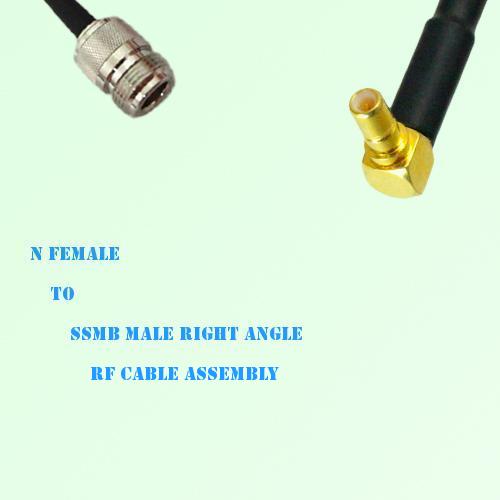 N Female to SSMB Male Right Angle RF Cable Assembly