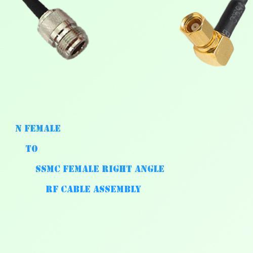 N Female to SSMC Female Right Angle RF Cable Assembly