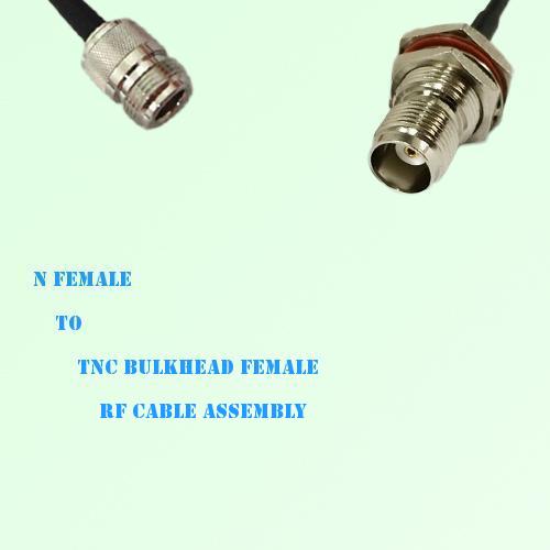 N Female to TNC Bulkhead Female RF Cable Assembly