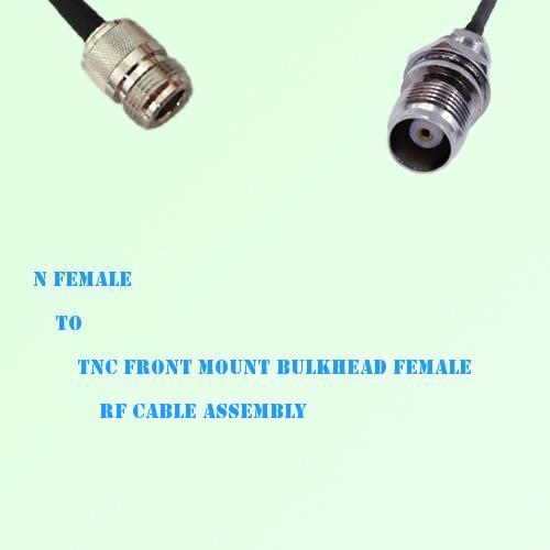 N Female to TNC Front Mount Bulkhead Female RF Cable Assembly