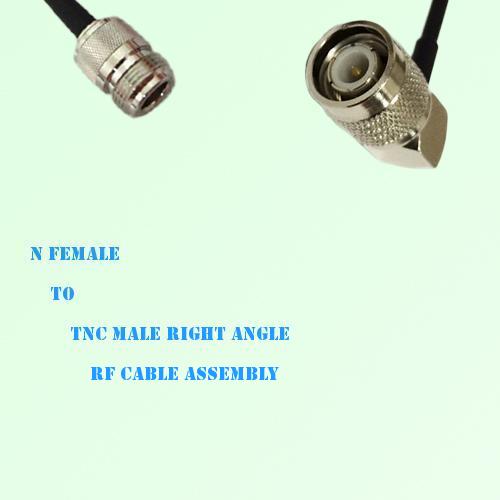 N Female to TNC Male Right Angle RF Cable Assembly