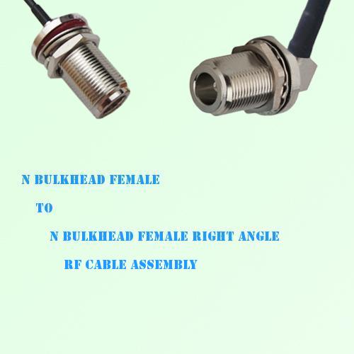 N Bulkhead Female to N Bulkhead Female Right Angle RF Cable Assembly