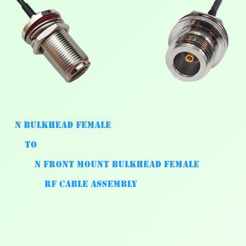N Bulkhead Female to N Front Mount Bulkhead Female RF Cable Assembly N Bulkhead Female to N Front Mount Bulkhead Female RF Cable Assembly