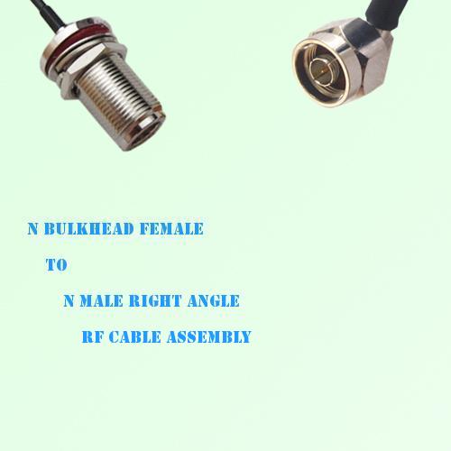 N Bulkhead Female to N Male Right Angle RF Cable Assembly