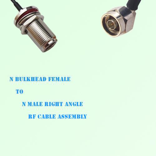 N Bulkhead Female to N Male Right Angle RF Cable Assembly N Bulkhead Female to N Male Right Angle RF Cable Assembly