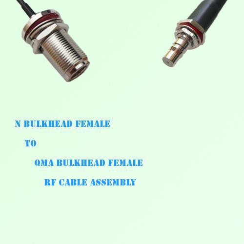 N Bulkhead Female to QMA Bulkhead Female RF Cable Assembly