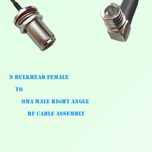 N Bulkhead Female to QMA Male Right Angle RF Cable Assembly N Bulkhead Female to QMA Male Right Angle RF Cable Assembly