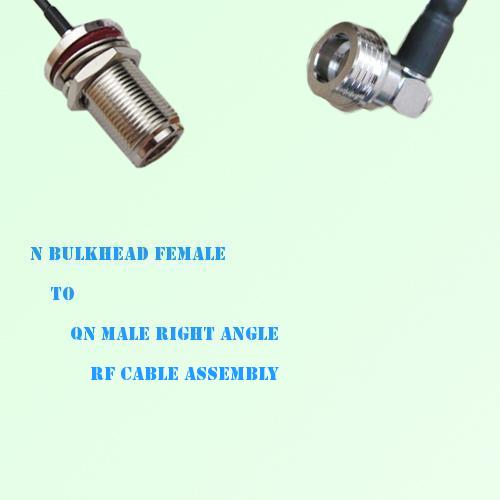 N Bulkhead Female to QN Male Right Angle RF Cable Assembly