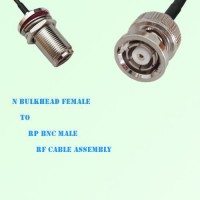 N Bulkhead Female to RP BNC Male RF Cable Assembly