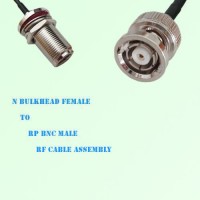 N Bulkhead Female to RP BNC Male RF Cable Assembly