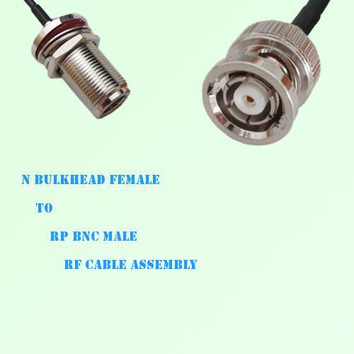 N Bulkhead Female to RP BNC Male RF Cable Assembly