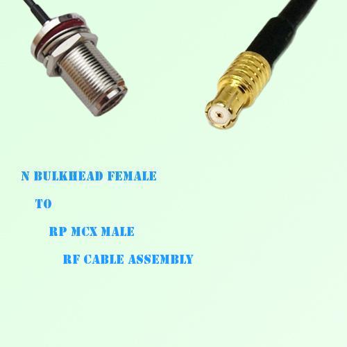 N Bulkhead Female to RP MCX Male RF Cable Assembly