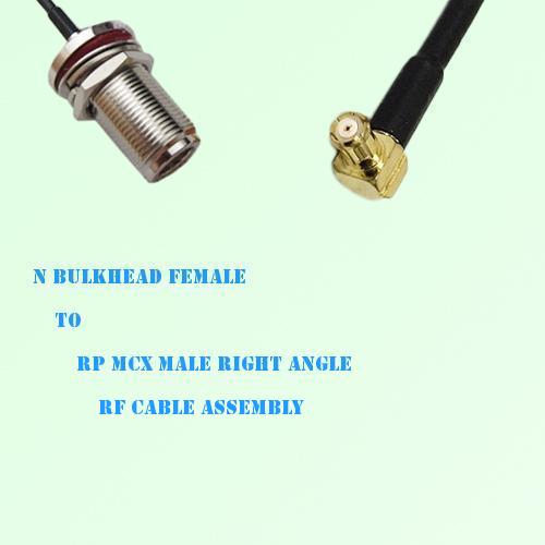 N Bulkhead Female to RP MCX Male Right Angle RF Cable Assembly