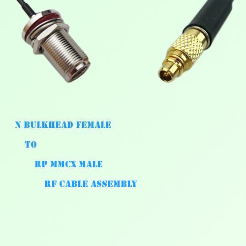 N Bulkhead Female to RP MMCX Male RF Cable Assembly