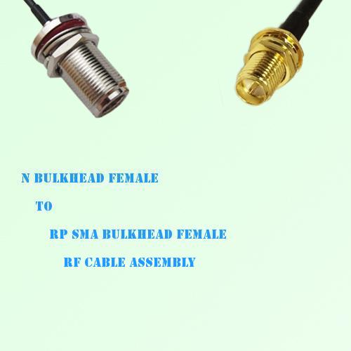 N Bulkhead Female to RP SMA Bulkhead Female RF Cable Assembly