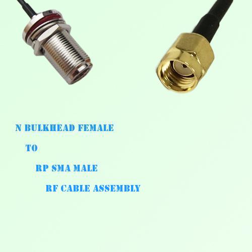 N Bulkhead Female to RP SMA Male RF Cable Assembly