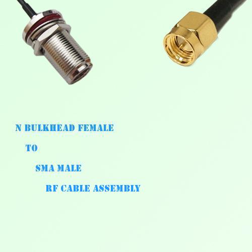 N Bulkhead Female to SMA Male RF Cable Assembly