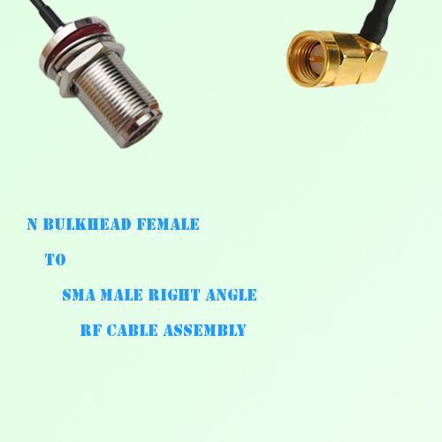 N Bulkhead Female to SMA Male Right Angle RF Cable Assembly