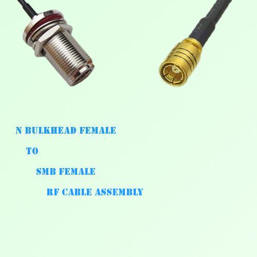 N Bulkhead Female to SMB Female RF Cable Assembly