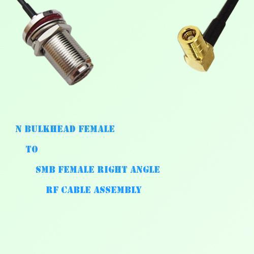 N Bulkhead Female to SMB Female Right Angle RF Cable Assembly